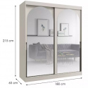 Šatní skříň MODIN 180 kašmír se zrcadly