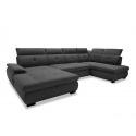 Rohová sedací souprava do U COLLIN grafitová