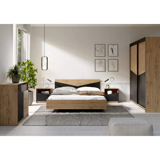 ASTON ložnice dub / černá