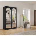 Šatní skříň MODIN 120 černá se zrcadly