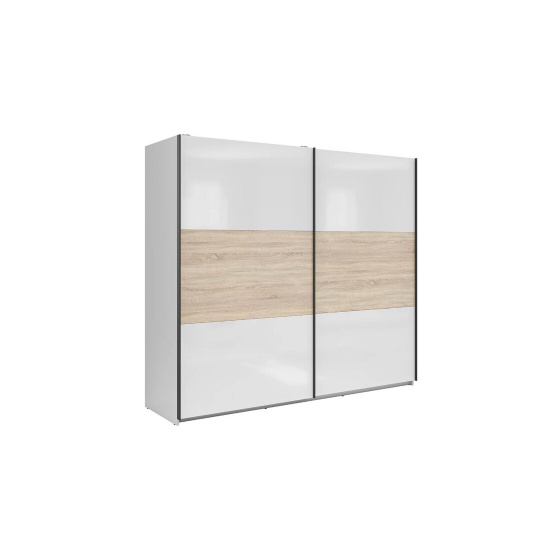 TETRIX bílá šatní skříň SZF/220 dub sonoma