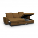 Rohová sedací souprava BENET, hnědá