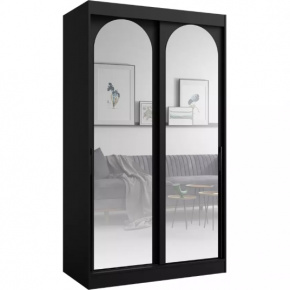 Šatní skříň MODIN 120 černá se zrcadly