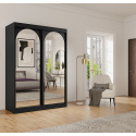 Šatní skříň MODIN 150 černá se zrcadly