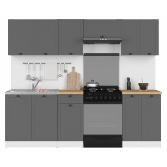 Kuchyňská linka JUNONA  240 Ramka,bílá/grafit