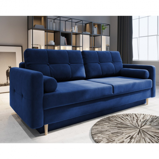 Rozkládací pohovka PALEO tmavě modrá