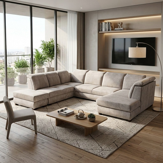 IRIS sedací souprava do U, levá, hnědá Aragon 20