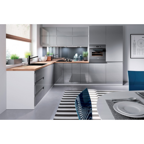 ASPEN ŠEDÁ rohová kuchyňská linka