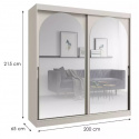 Šatní skříň MODIN 200 kašmír se zrcadly