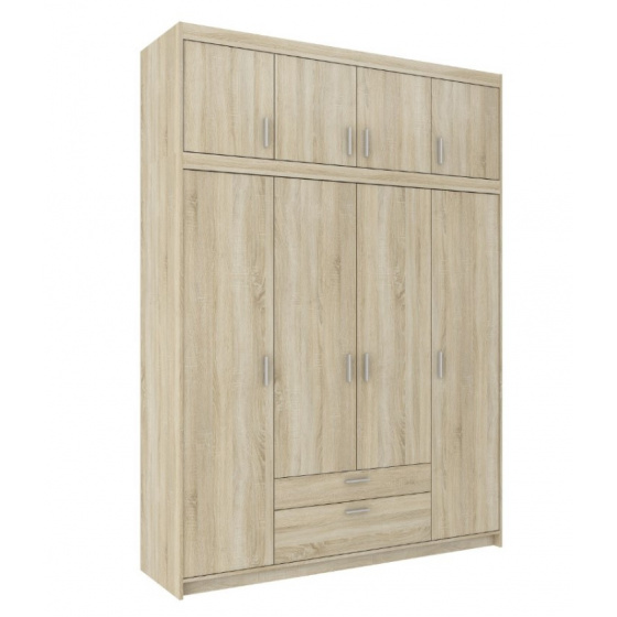 Šatní skříň SALEM 4D, dub sonoma