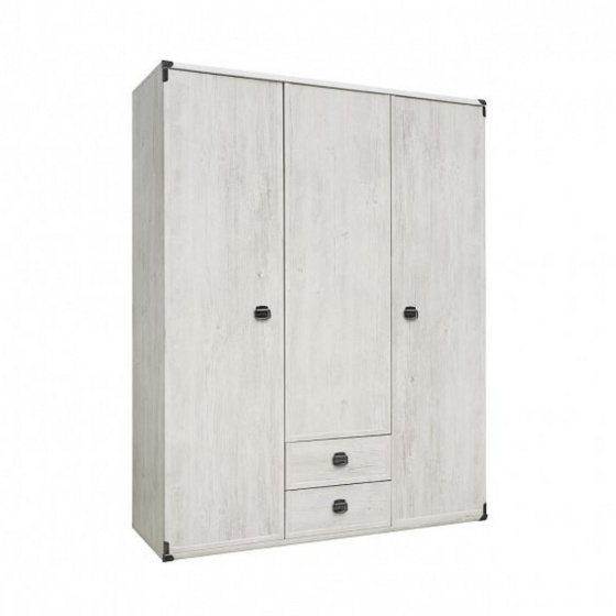 INDIANA borovice bílá šatní skříň JSZF3D2S/150