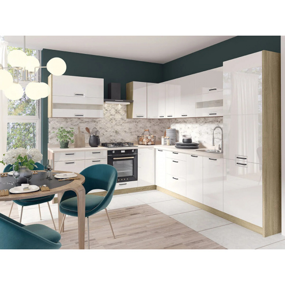 ANNA bílá kuchyňská linka rohová