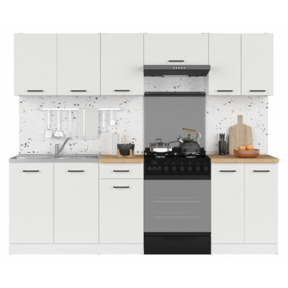 Kuchyňská linka JUNONA  240 bílá/bílý lesk