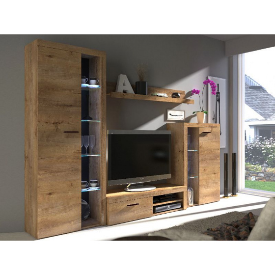 ROBIN obývací stěna, dub lefkas 