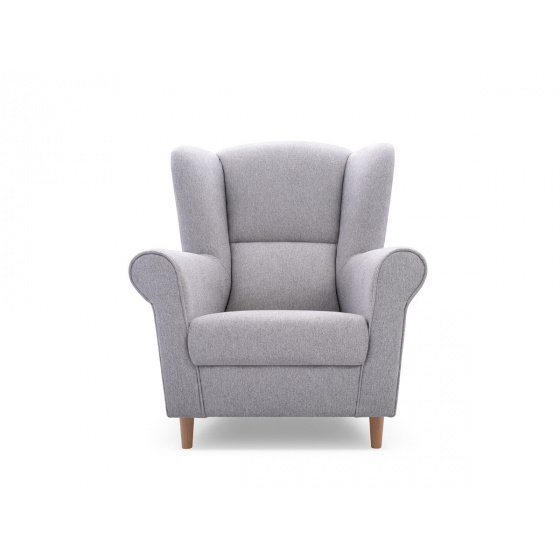 Křeslo ušák VIOLA, světle šedá