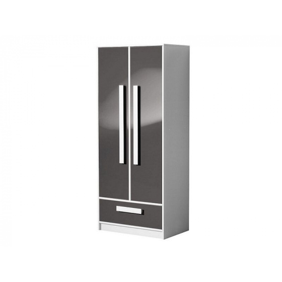 DAVID šedý šatní skříň 1