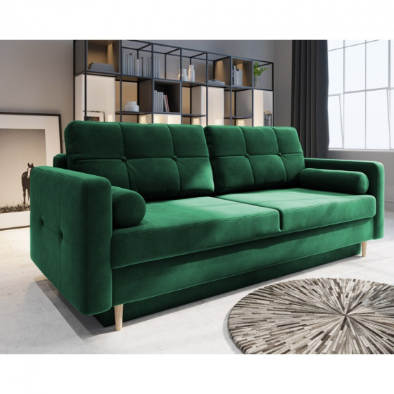 Rozkládací pohovka PALEO tmavě zelená