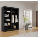 Šatní skříň MODIN 120 černá se zrcadly