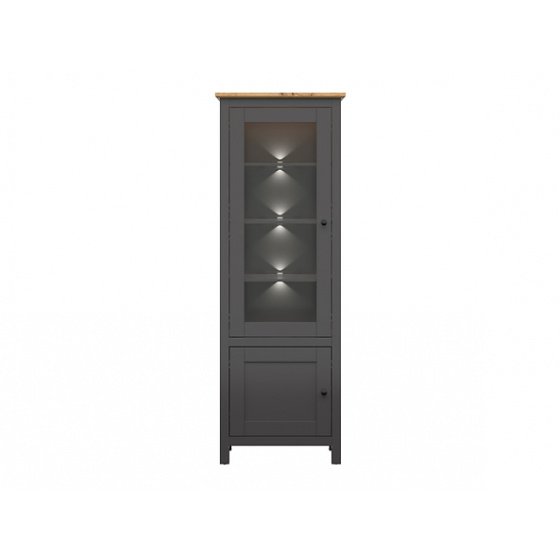 HESEN vitrína REG1W1D/20/7,  grafit/dub artisan