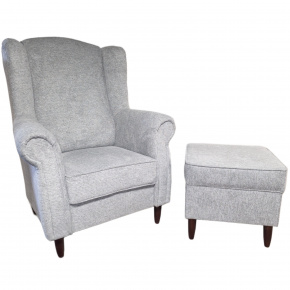 Křeslo ušák MELISA šedá