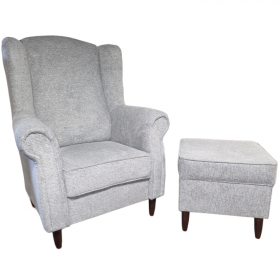 Křeslo ušák MELISA šedá