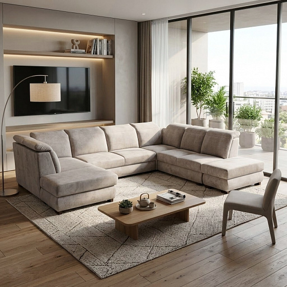 IRIS sedací souprava do U, pravá, hnědá Aragon 20