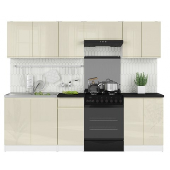 Kuchyňská linka JUNONA  240 BBL,bílá/vanilka lesk