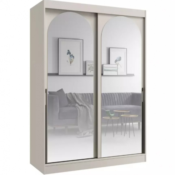 Šatní skříň MODIN 150 kašmír se zrcadly