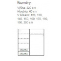 Šatní skříň 2DV UNI, v. 220 cm