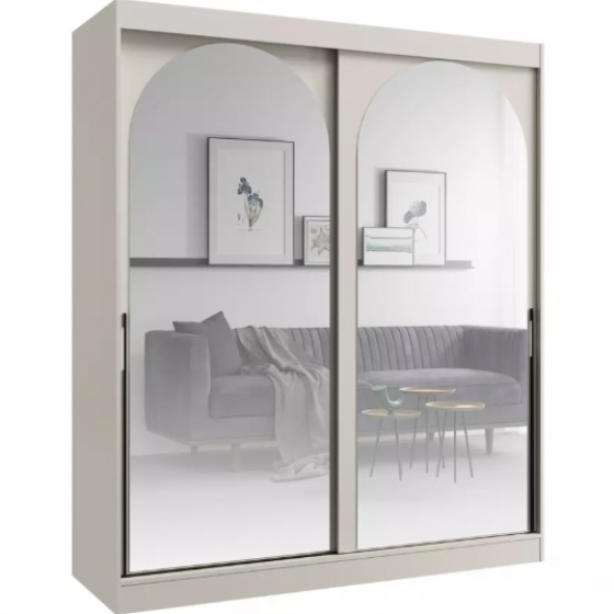 Šatní skříň MODIN 180 kašmír se zrcadly