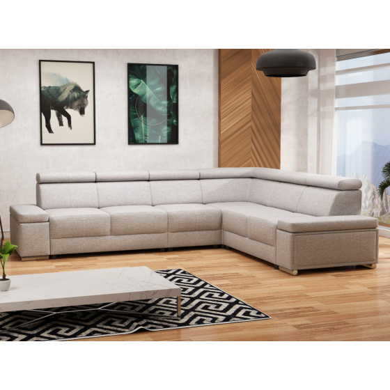 Rohová sedací souprava ESSIA, světle šedá