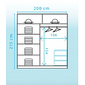 Šatní skříň  ALESSIA-200