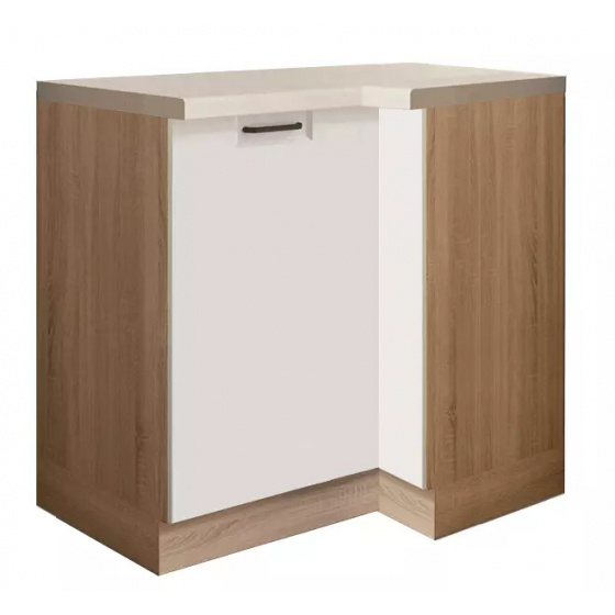 OLIVIA white spodní skříňka 15D rohová levá 