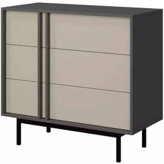 ALSY béžová 8 šuplíková komoda