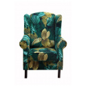 Křeslo ušák ORIENTE, zelenožluté květy