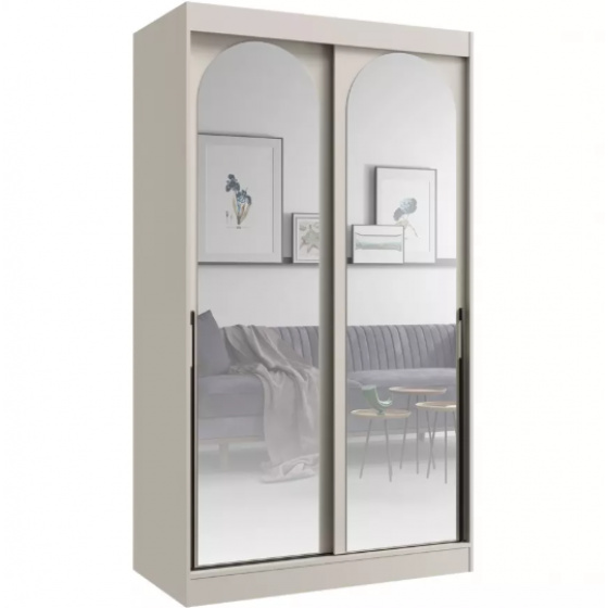 Šatní skříň MODIN 120 kašmír se zrcadly