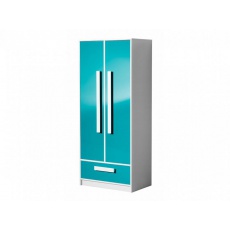 DAVID modrý šatní skříň 1 DAVID modrý šatní skříň 1