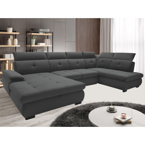 Rohová sedací souprava do U CATRINE, grafitová