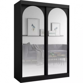 Šatní skříň MODIN 150 černá se zrcadly
